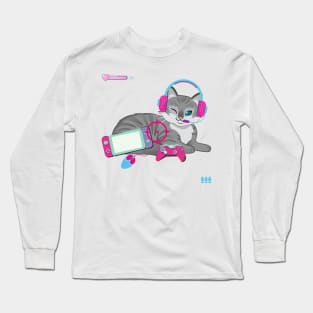 Easily Distracted by Cats and Video Games Long Sleeve T-Shirt